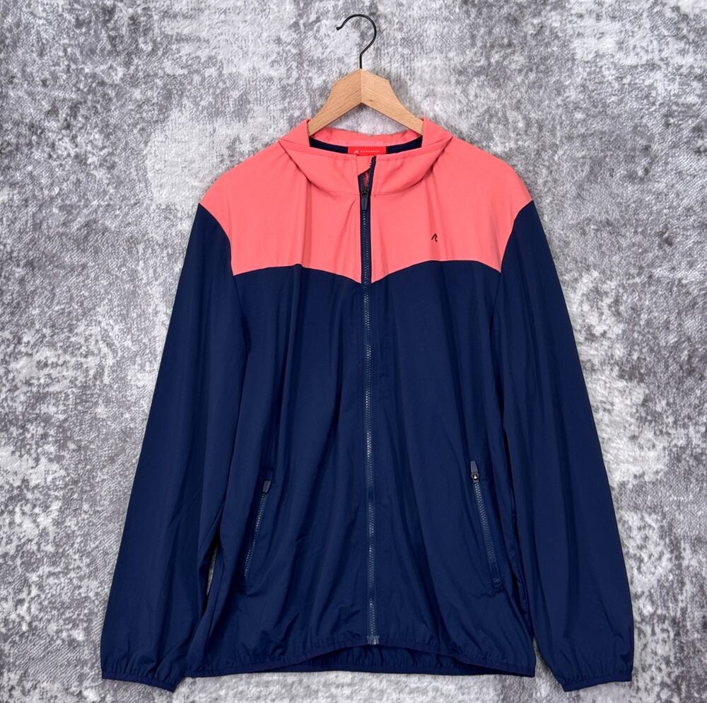Redvanly Paix Windbreaker Jacket Large Mens Blue & Pink Full Zip